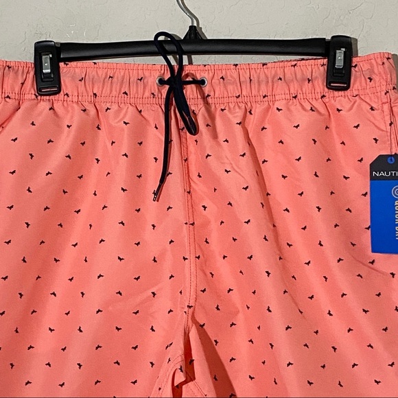 Nautica Pale Coral Dolphin Swim Trunks Sz L - Picture 2 of 8